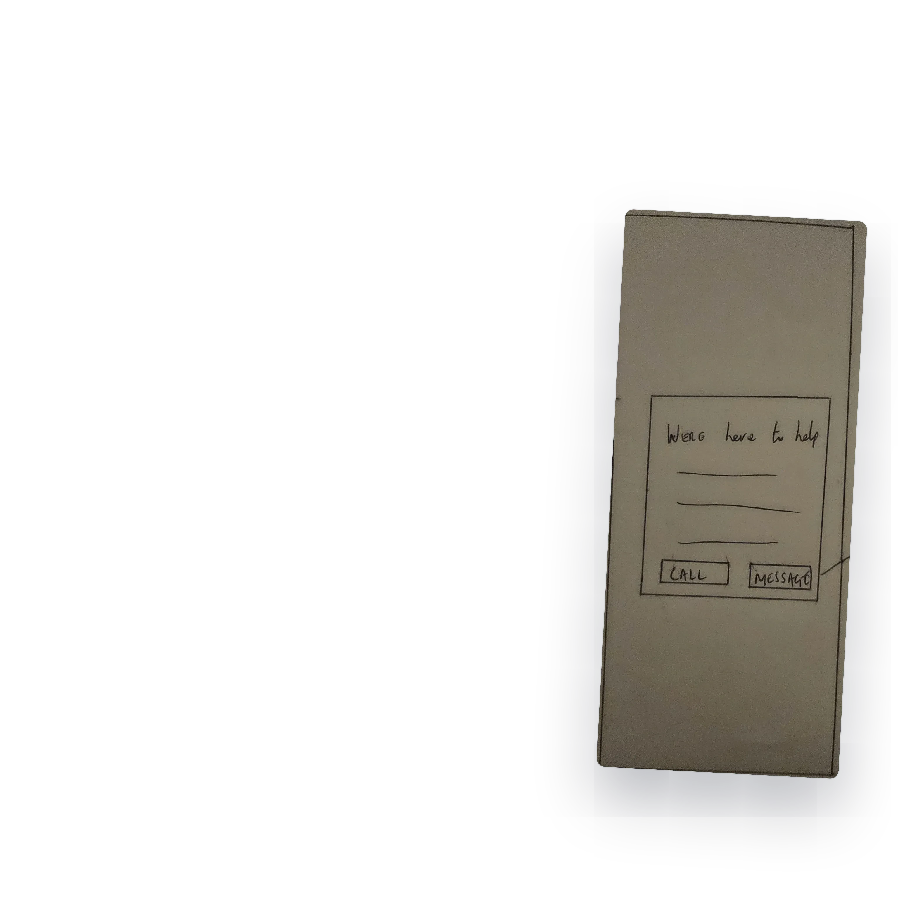 Hand sketch: we are here to help, call or message