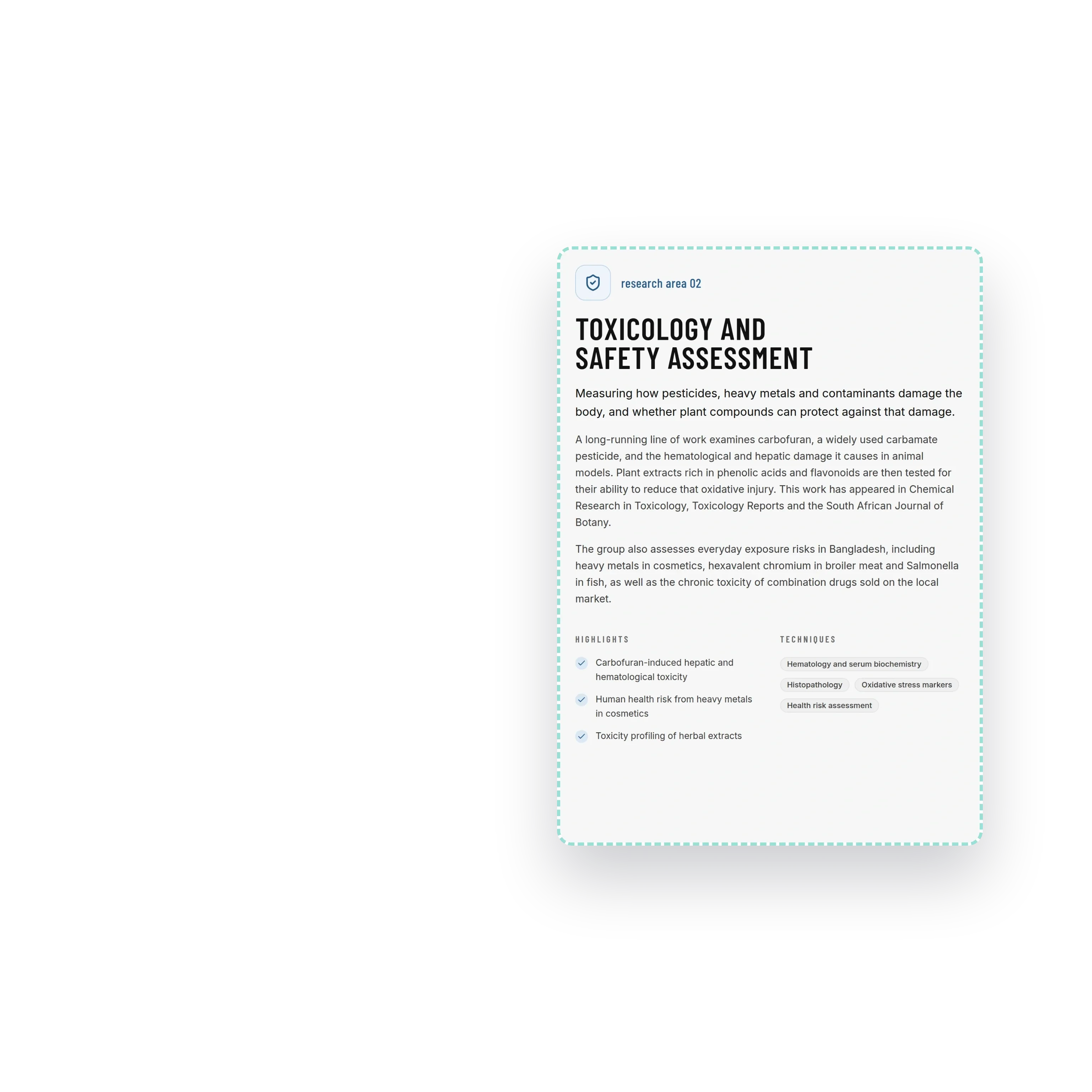 One research area, toxicology and safety assessment: what it studies, its highlights and its techniques